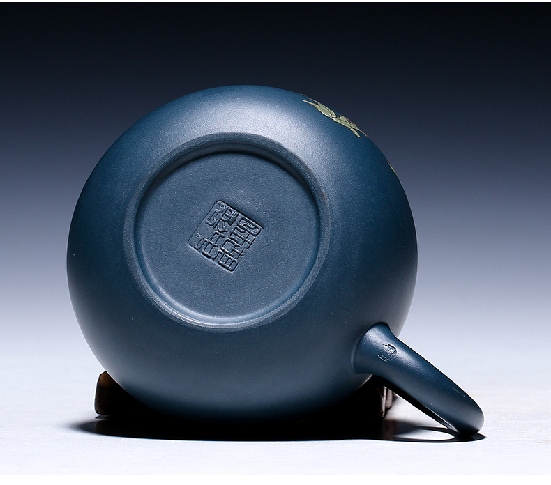 純手工紫砂壺，小巧琺瑯印花紫砂壺